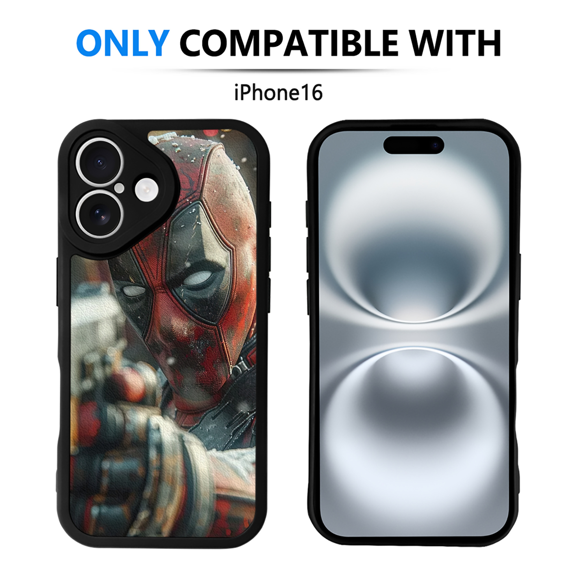 （画像用） Deadpool デッドプール 【iPhone 16シリーズ対応】シリコンスマホケース（レザー調） 材質：シリコン